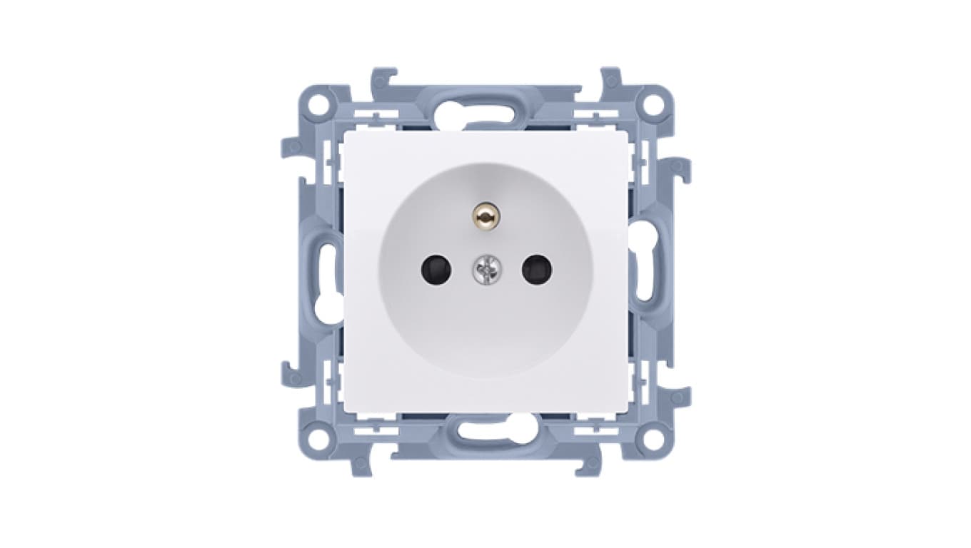 

Simon 10 Gniazdo wtyczkowe z uziemieniem pojedyncze (moduł) 16A, 250V, szybkozłącza biały CGZ1C.01/11, Moduł) 16a/250v/szybkozłącza biały cgz1c.01/1