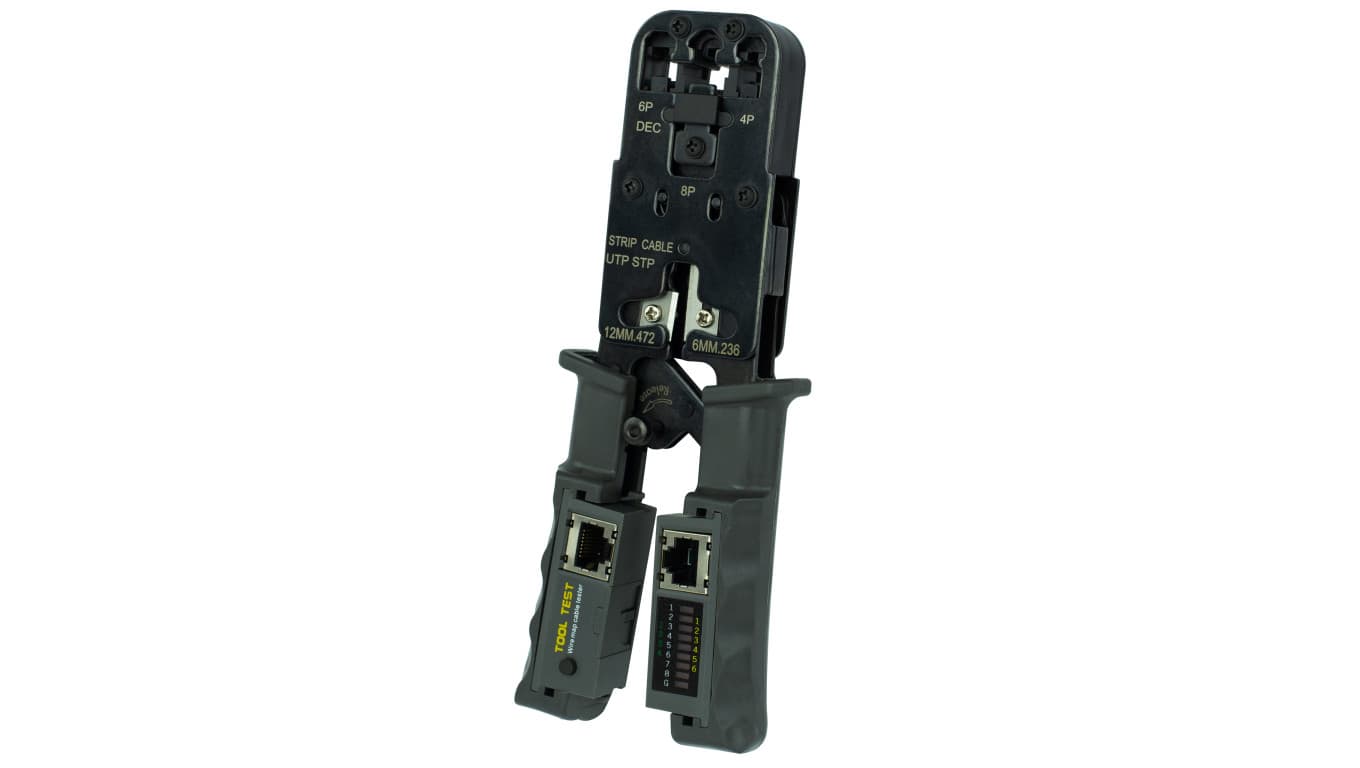 

Zaciskarka wtyków modul. 8p,6p,4p z testerem RJ45 UTP/STP NEKU