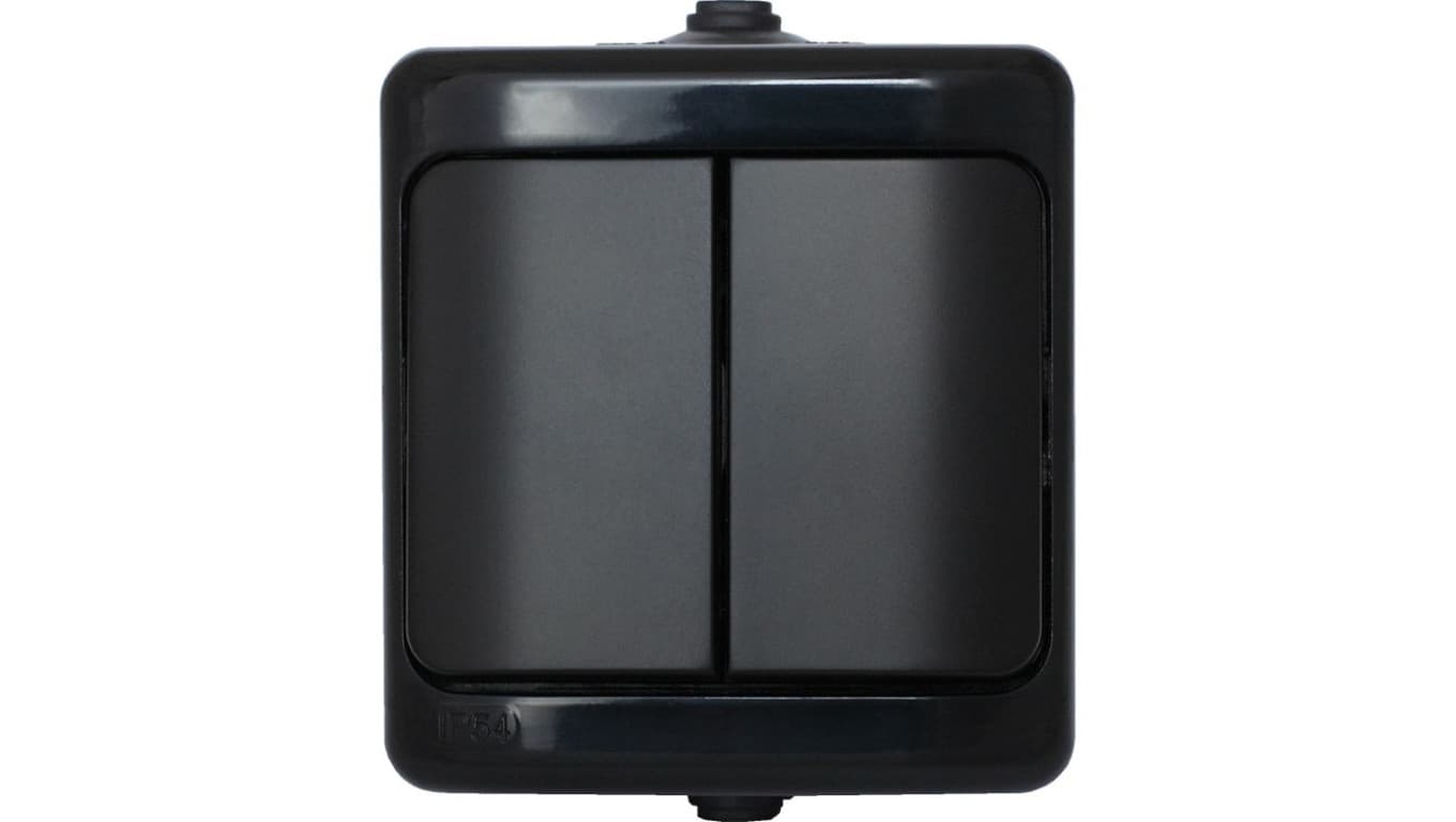 

BRYZA Łącznik świecznikowy IP54 16AX 250V czarny 180905