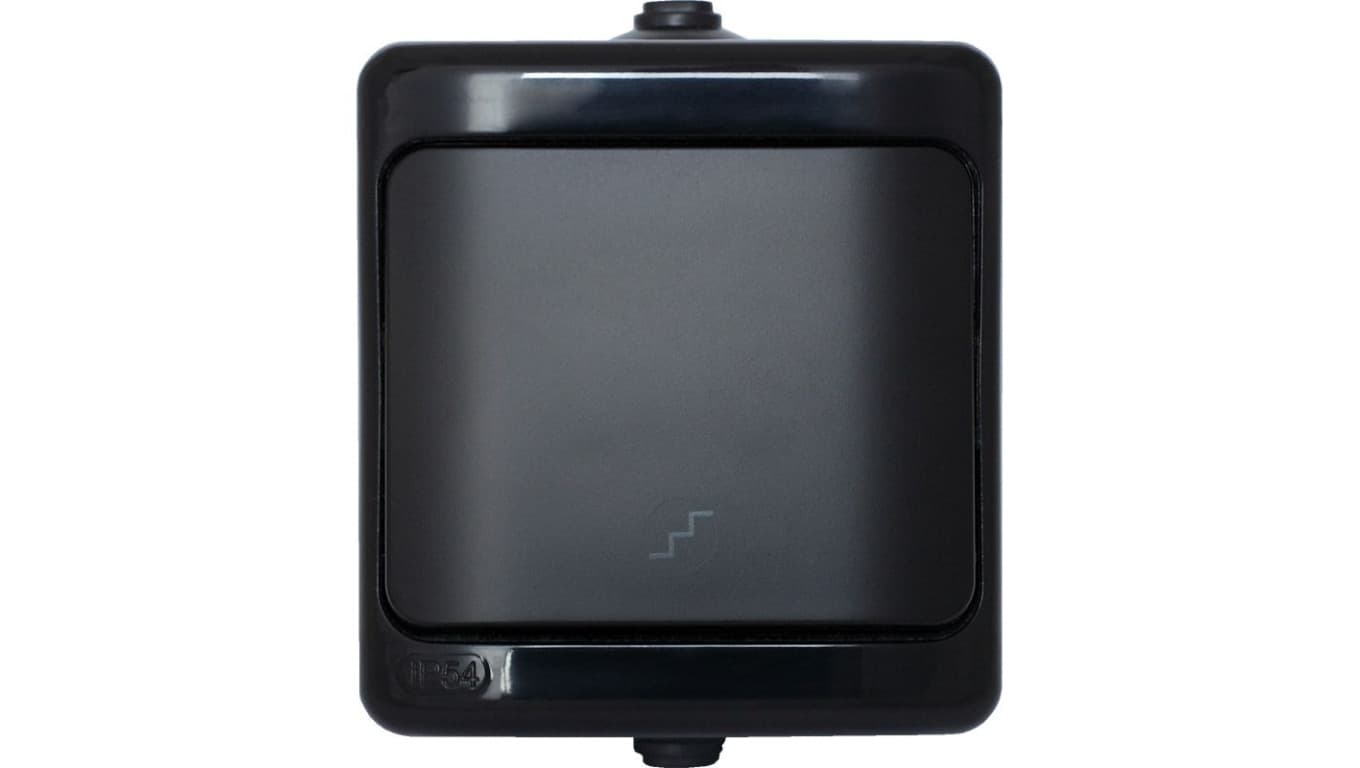 

BRYZA Łącznik schodowy IP54 16AX 250V czarny 180906