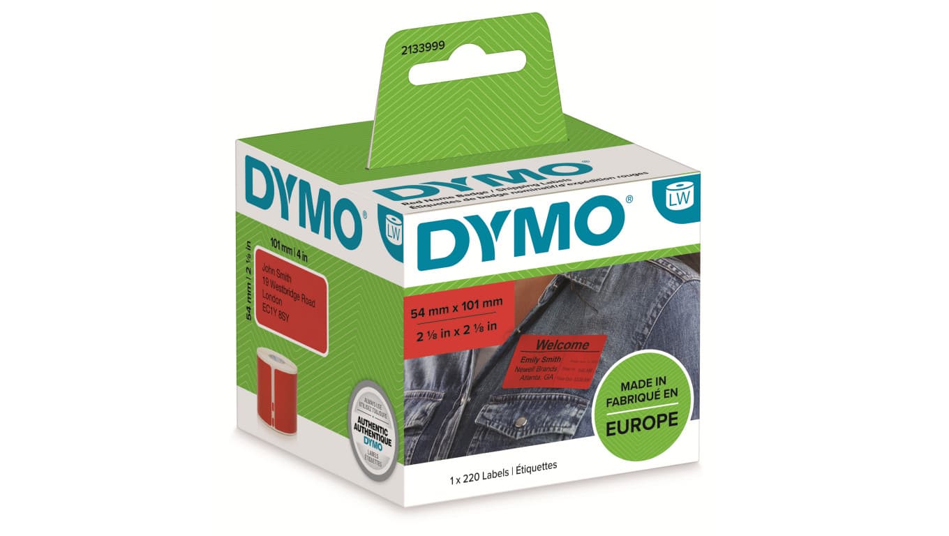 

Etykiety adresowe DYMO czerwone 54x101mm 1rolka x 220 etykiet