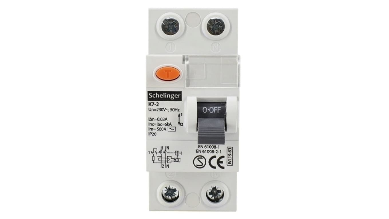 

Wyłącznik różnicowoprądowy 2P 25A 0,03A AC Schelinger