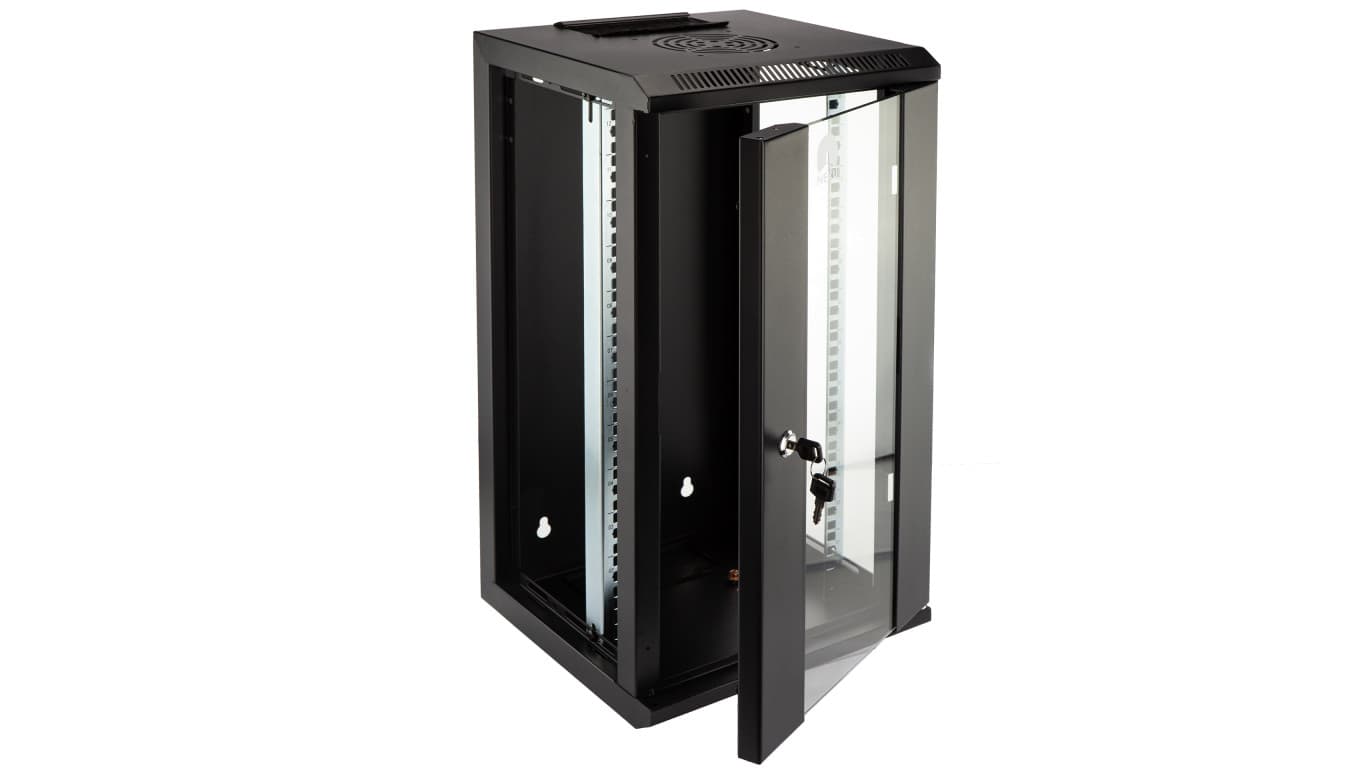 

Szafa wisząca RACK 10 cali 12U 300mm czarna NEKU TS