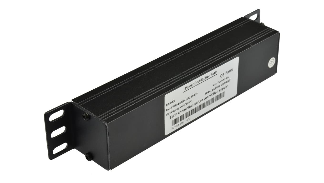 

Listwa zasilająca RACK 10 cali 1U 4 gniazda z wyłącznikiem NEKU czarna /1,8m/