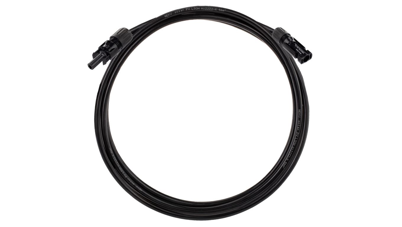 

Przedłużacz solarny kabel 4mm2 z wtykami typu MC4 czarny 3m