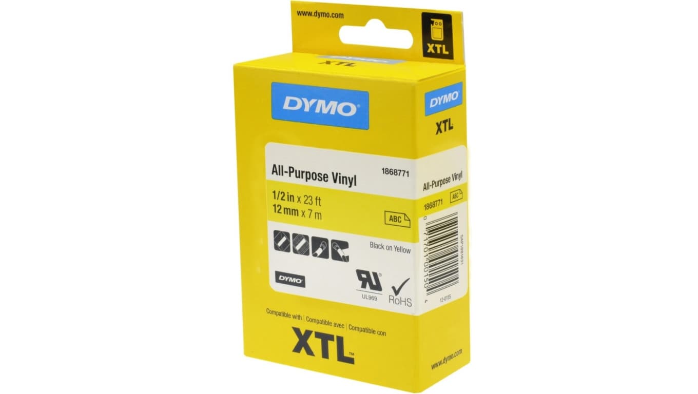 

Taśma winylowa trwała do drukarek XTL 12mm x 7m czarna na żółtym 1868771