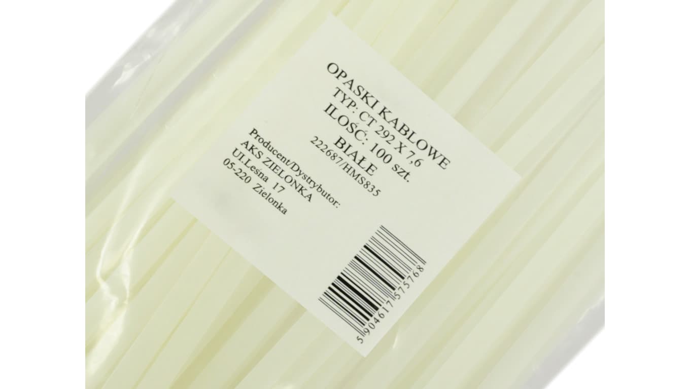 

Opaska kablowa biała CT 292-7,6 N 222687 /100szt/
