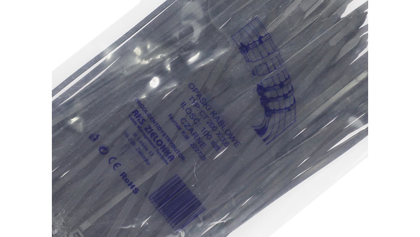 

Opaska kablowa czarna CT 200-3,6 C 222723 /100szt/