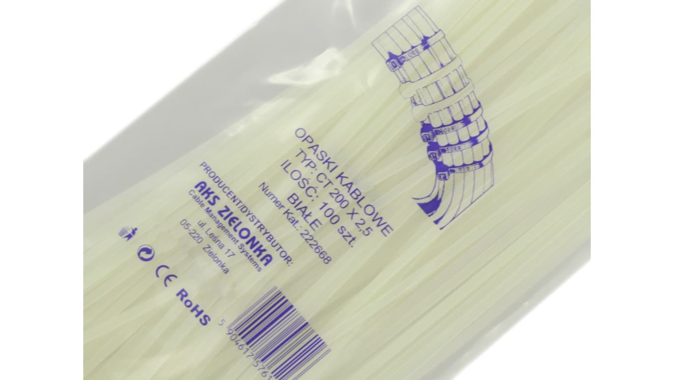 

Opaska kablowa biała CT 200-2,5 N 222668 /100szt/