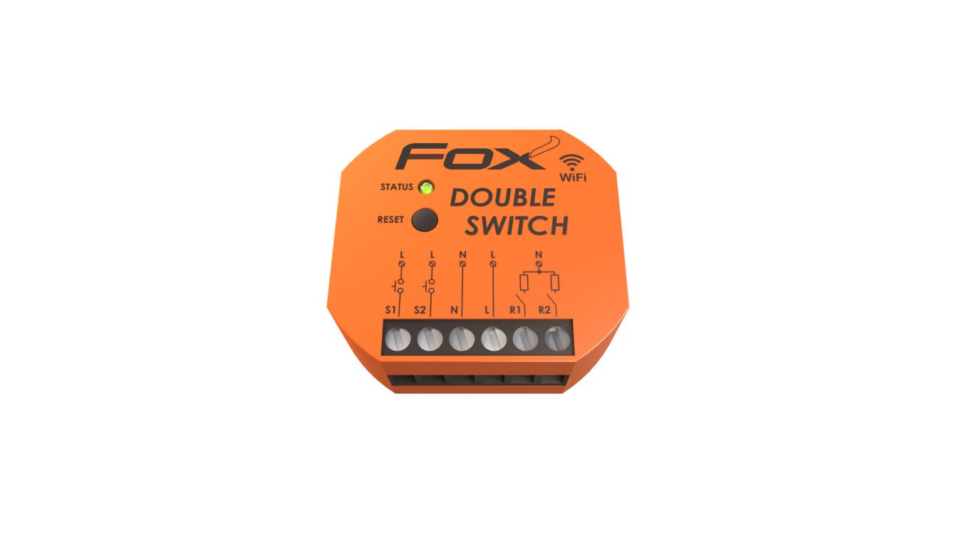 

FOX Podwójny przekaźnik Wi-Fi Double Switch Wi-R2S2-P