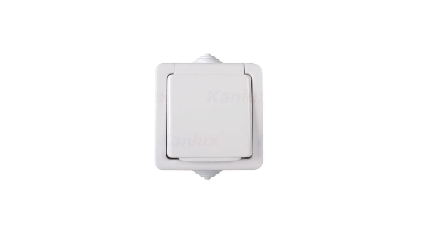 

TEKNO Gniazdo hermetyczne pojedyncze z ochroną styków 16A 250V biały IP54 33496