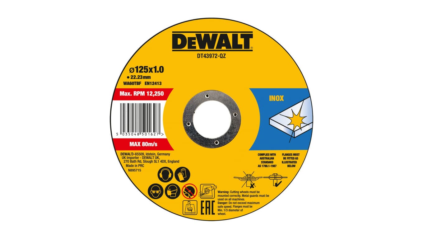 

Tarcza do stali nierdzewnej Thin Fast Cut 125X1X22.23mm DT43972-QZ