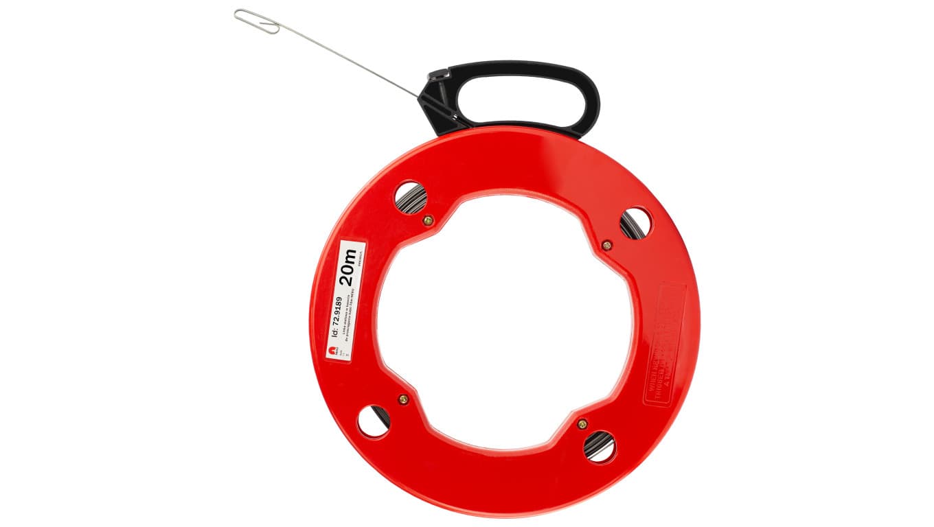 

Linka stalowa do przeciągania kabli 1,3x3mm 20m czerwona kaseta NEKU