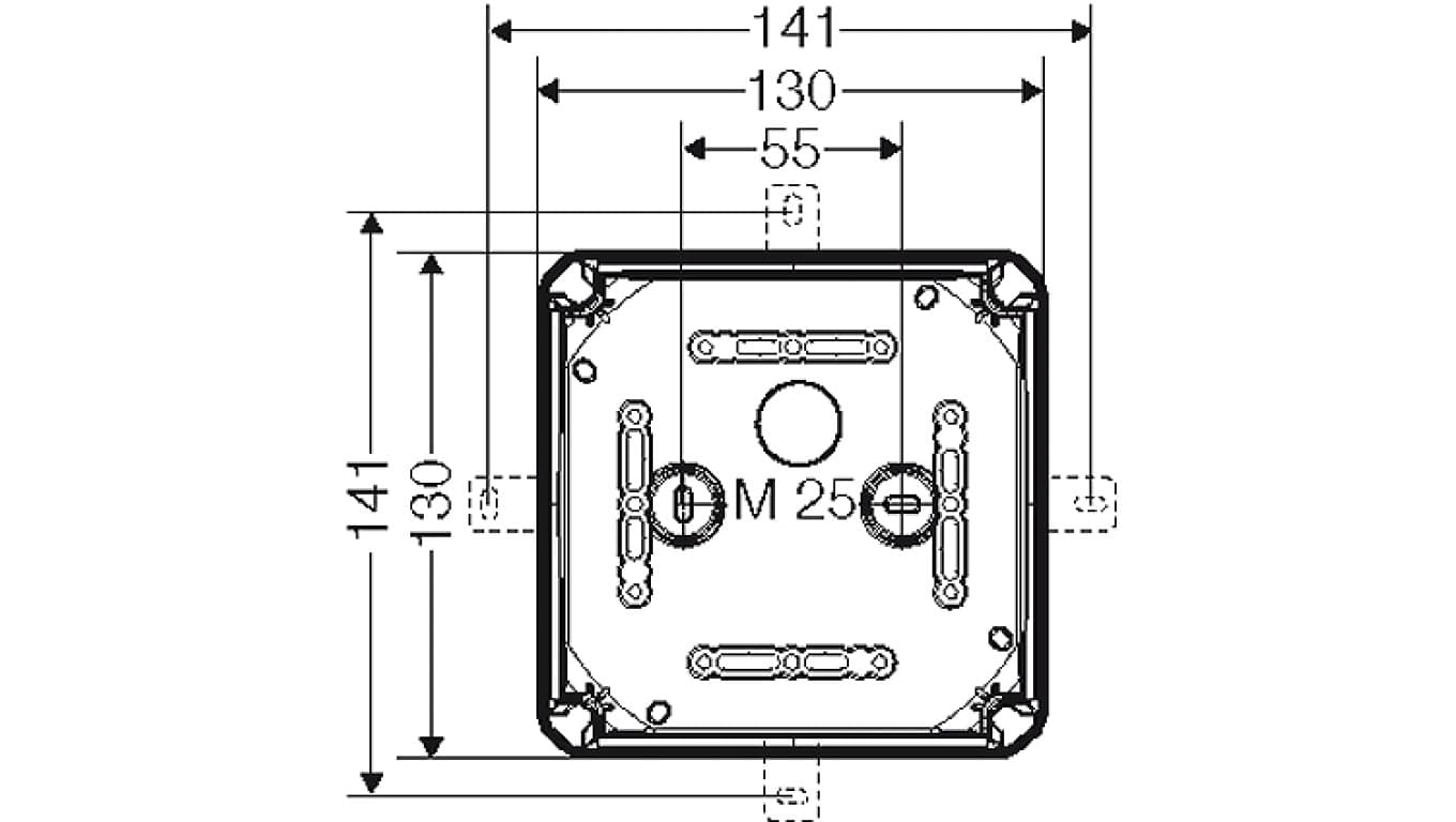 

Puszka odgałęźna do instalacji wewnętrznych czarna IP66 z dławnicami membranowymi 5x6 mm2 Cu DK 0606 B 62000300