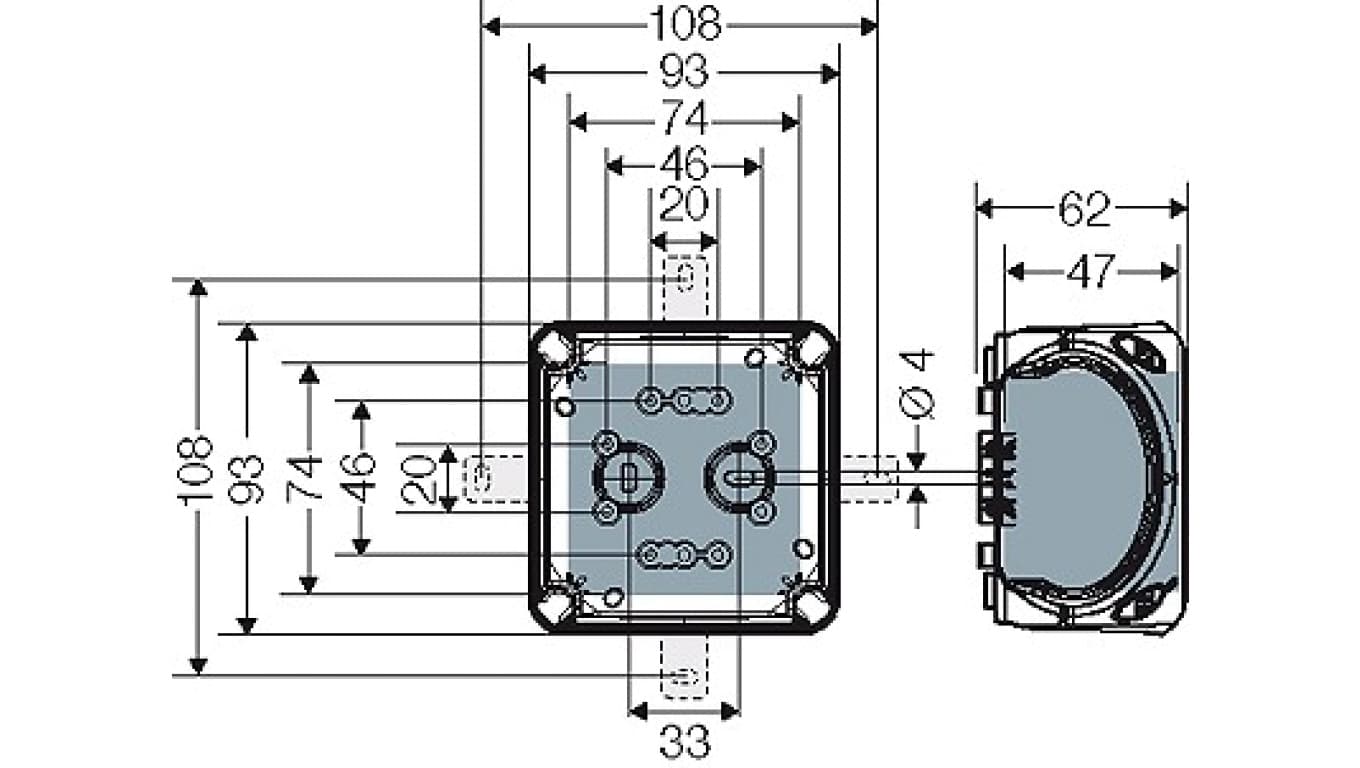 

Puszka odgałęźna do instalacji wewnętrznych czarna IP66 z dławnicami membranowymi DK 0200 B 62000295