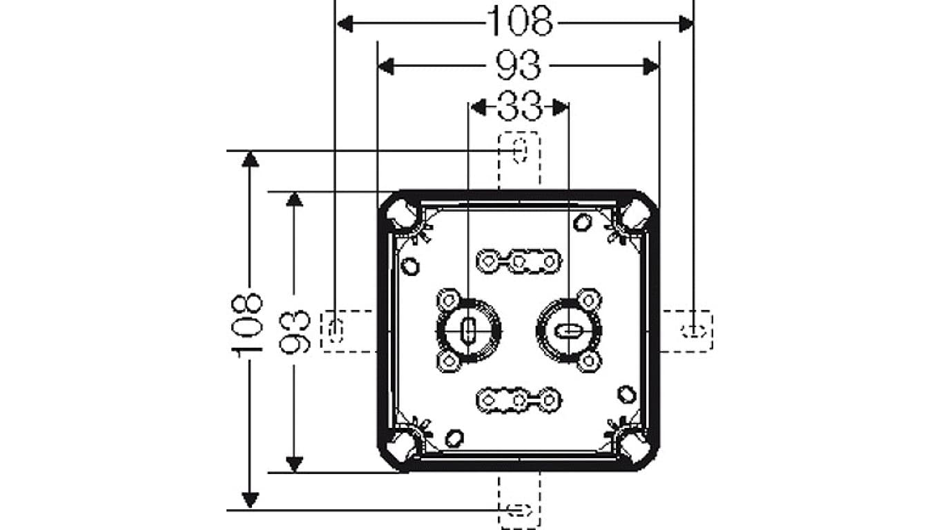 

Puszka odgałęźna do instalacji wewnętrznych czarna IP66 z dławnicami membranowymi 5x2,5 mm2 Cu DK 0202 B 62000296