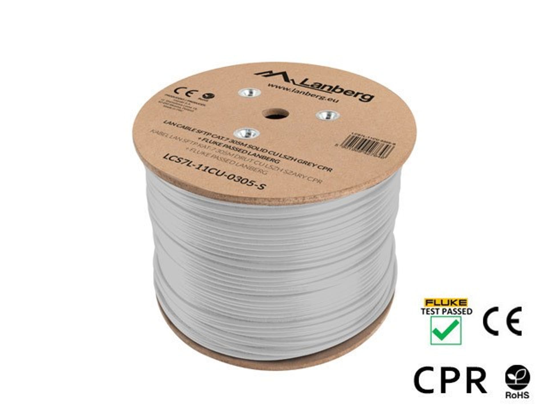 

LANBERG KABEL SFTP KAT. 7 305M DRUT CU LSZH SZARY CPR+FLUKE PASSED