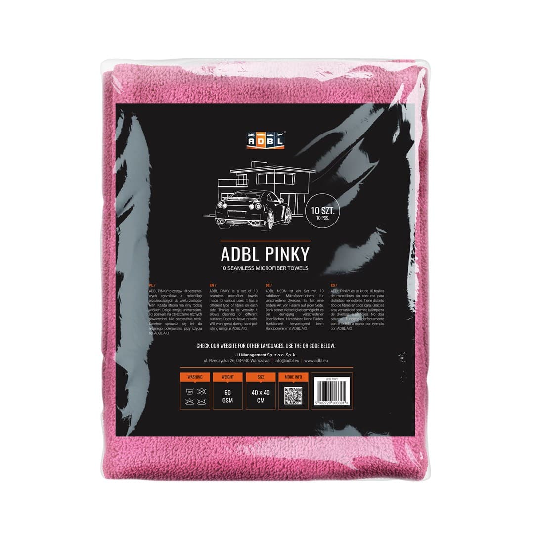 

ADBL PINKY - mikrofibra bezszwowa 40x40cm 350gsm 10 sztuk