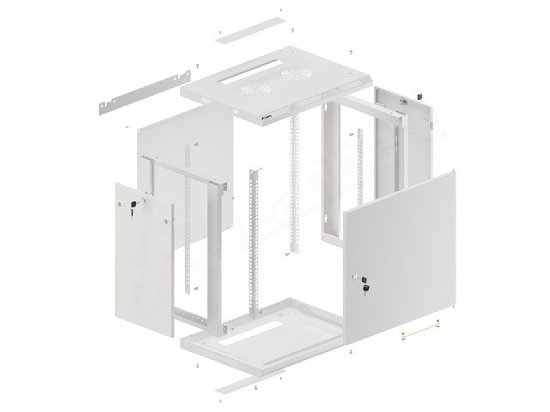 

LANBERG SZAFA WISZĄCA RACK 19" 12U 600X450 DRZWI METALOWE SZARA (FLAT PACK) WF01-6412-00S, Flat pack) wf01-6412-00