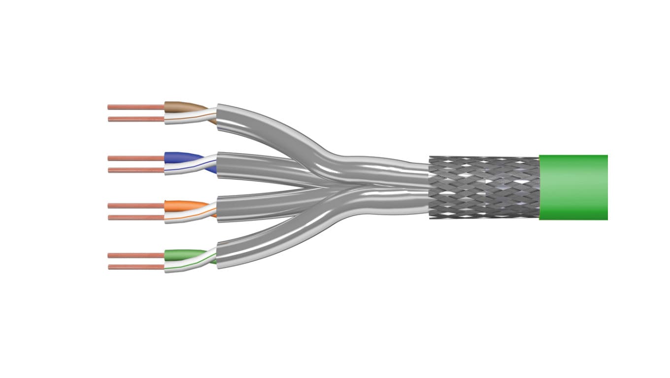 

Kabel FTP kat.8.2 S/FTP 4x2x0,6 zielony DIGITUS /500m/