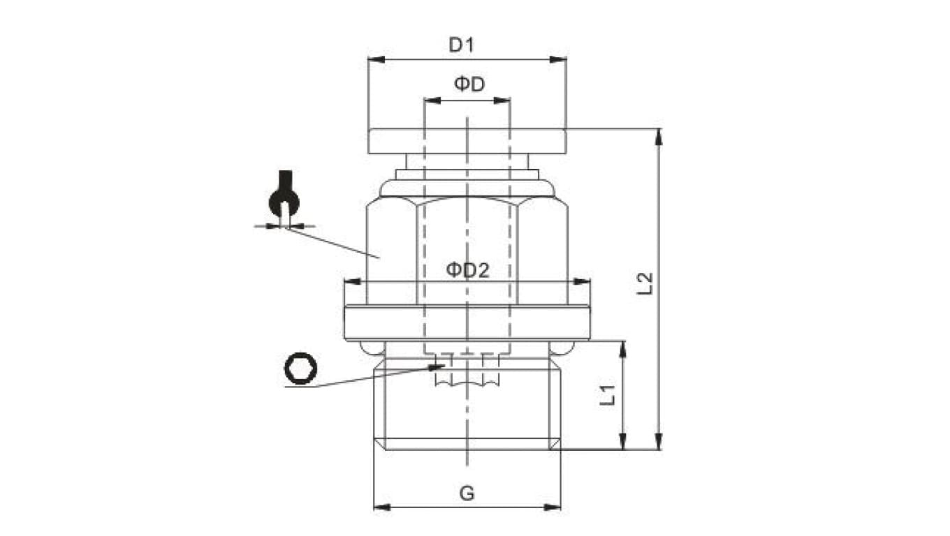 

Złączka wtykowa prosta mosiężna niklowana do węża 6 G1/4z 122.014-6