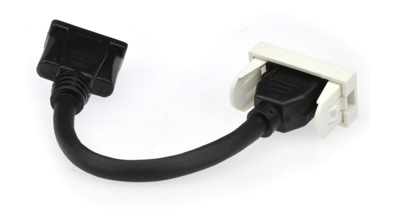 

Gniazdo monitorowe SVGA 15pin z przewodem 20cm moduł 1M 22,5x45 biały HQ Mediabox