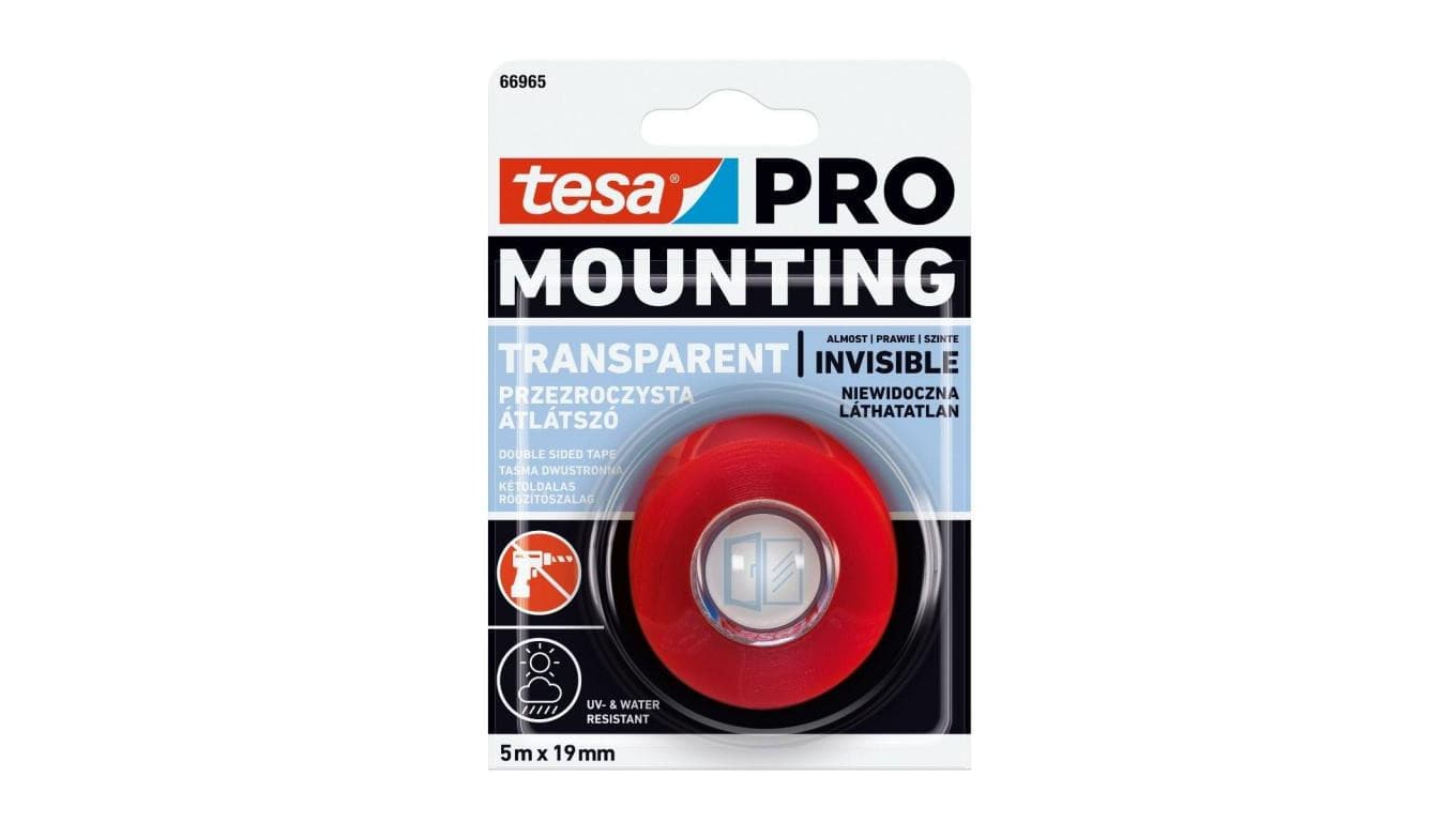 

Taśma montaż.dwustr.przezroczysta 1,5m:19mm (h5574304) pro, H5574304) pr