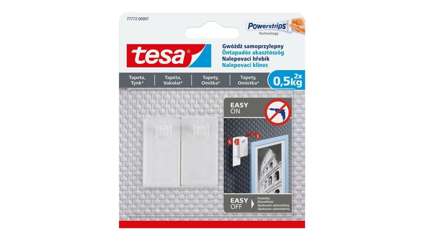 

Gwóździe samoprzylepne 2szt do 500g do tapet (+3 pl.)