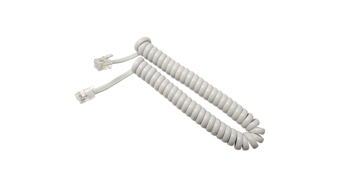 

Kabel telefoniczny spiralny RJ10 4P4C 2m biały słuchawkowy