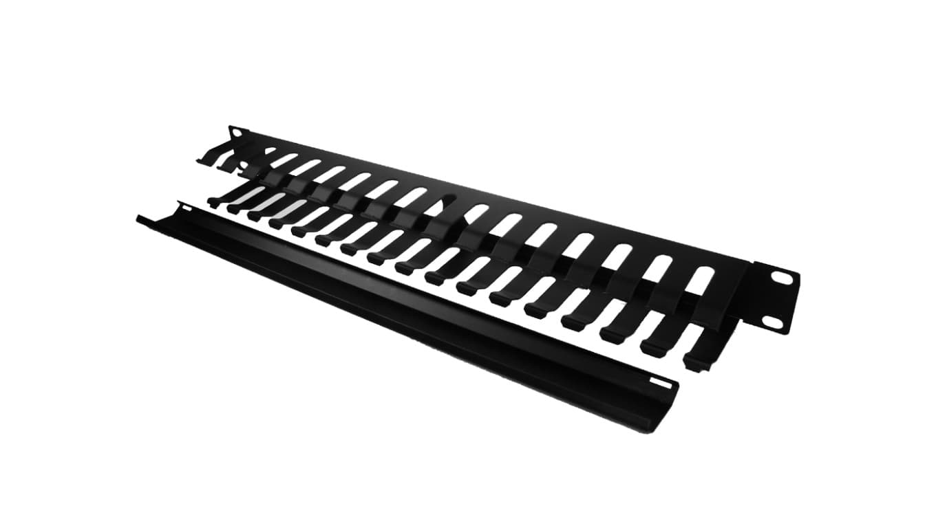 

Organizator kabli do szafy RACK 19 1U metalowy czarny zamykany