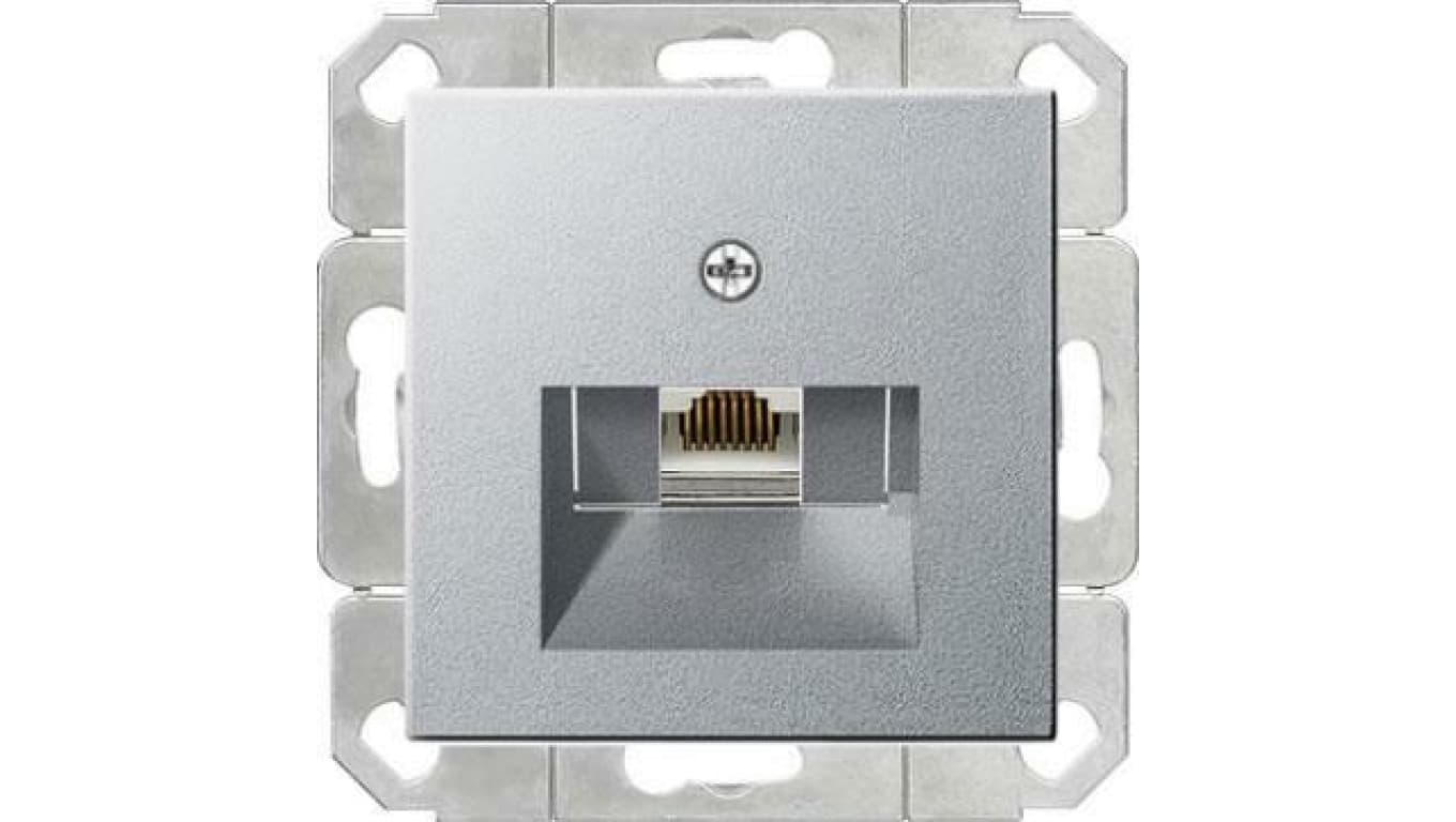 

Gniazdo komputerowe poj. RJ45 cat. 6 Gira System 55 aluminium