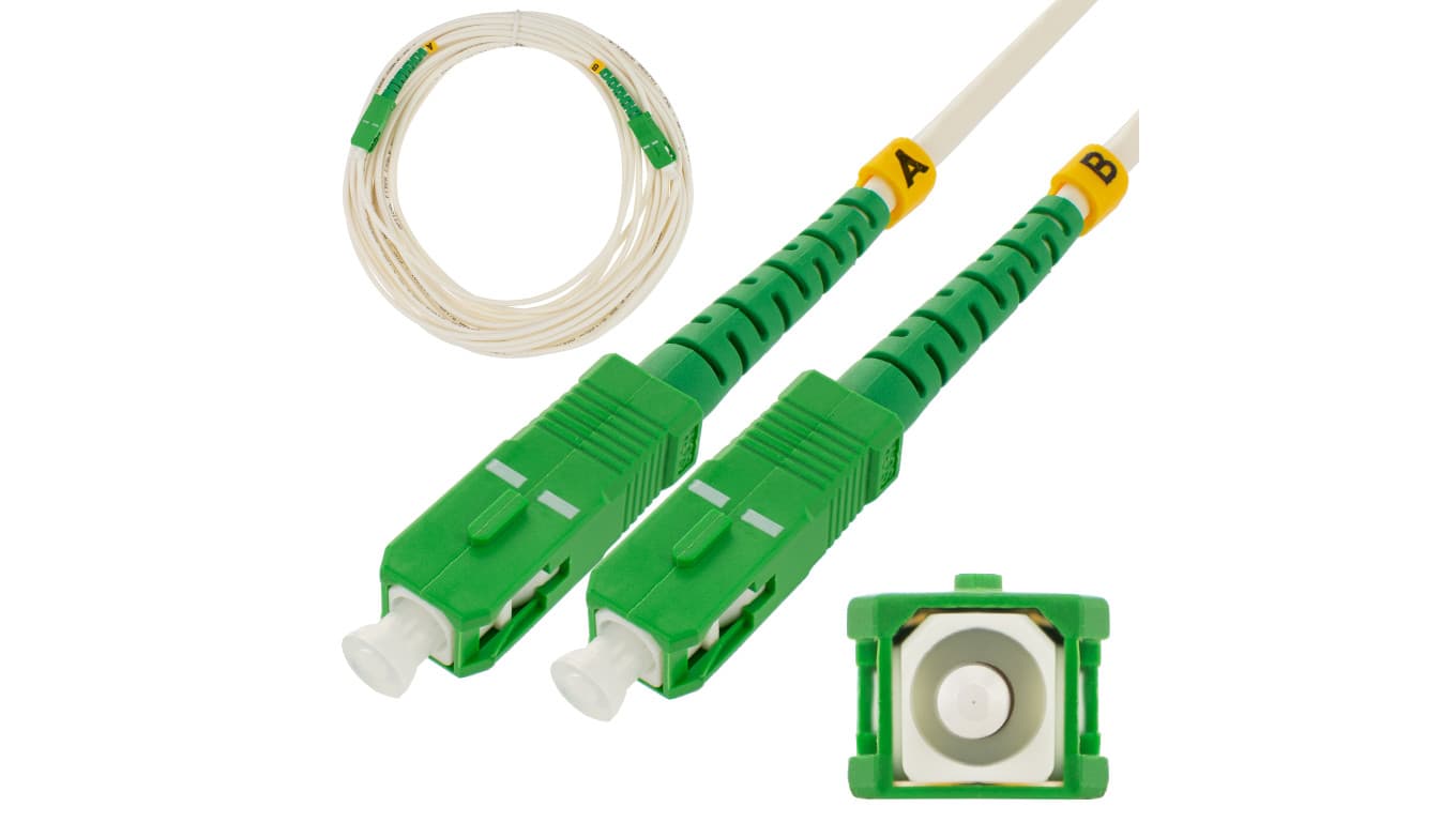 

Patchcord światłowodowy FO SM SC/APC-SC/APC simplex 9/125 G.657A1 NEKU 15m