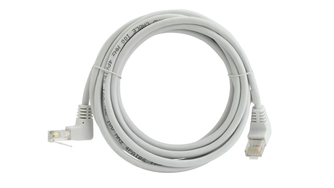 

Patchcord UTP kat.5e kabel sieciowy LAN 2x RJ45 kątowy linka biały 2m