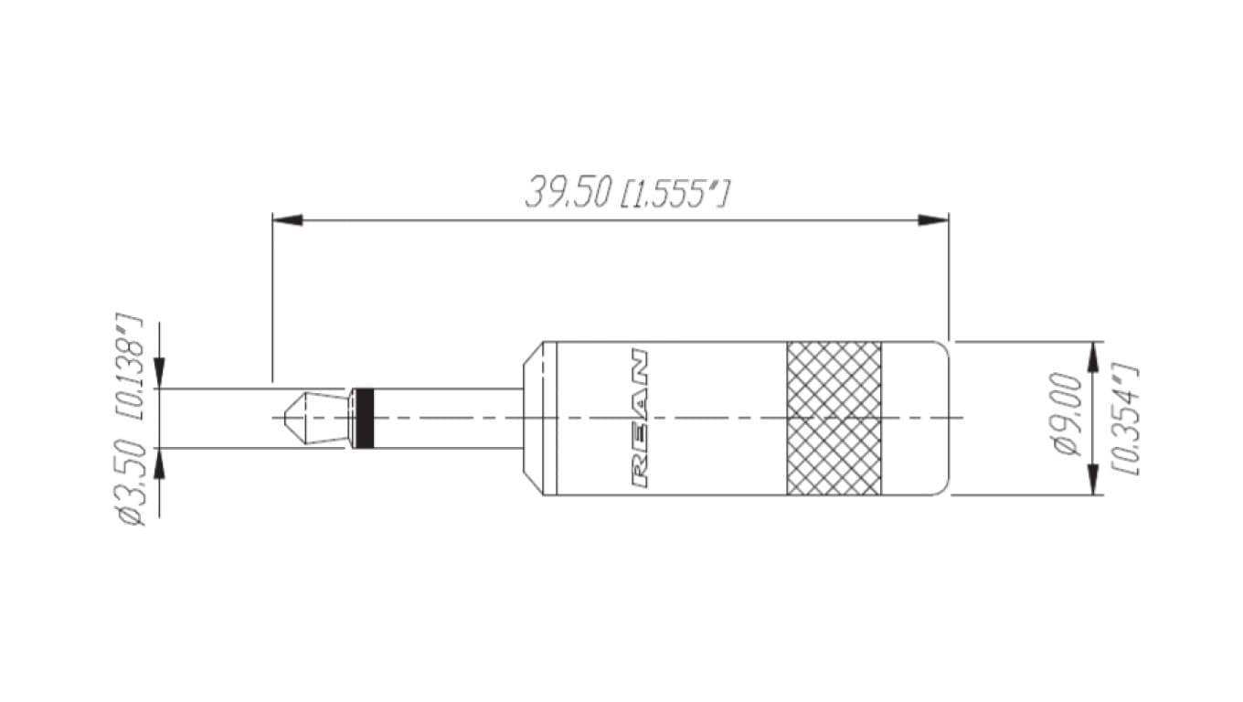

REAN Wtyk Audio AUX mini Jack 3,5mm Mono na kabel do 4,5mm pozłacany czarny NYS226BG
