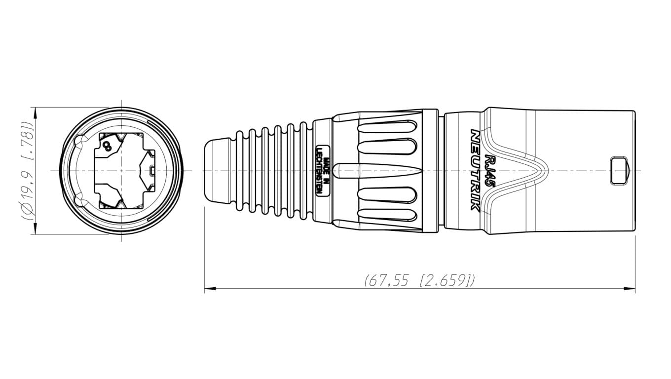 

NEUTRIK Obudowa do wtyku RJ45 8p8c na kabel 8,0mm NE8MX-B-1