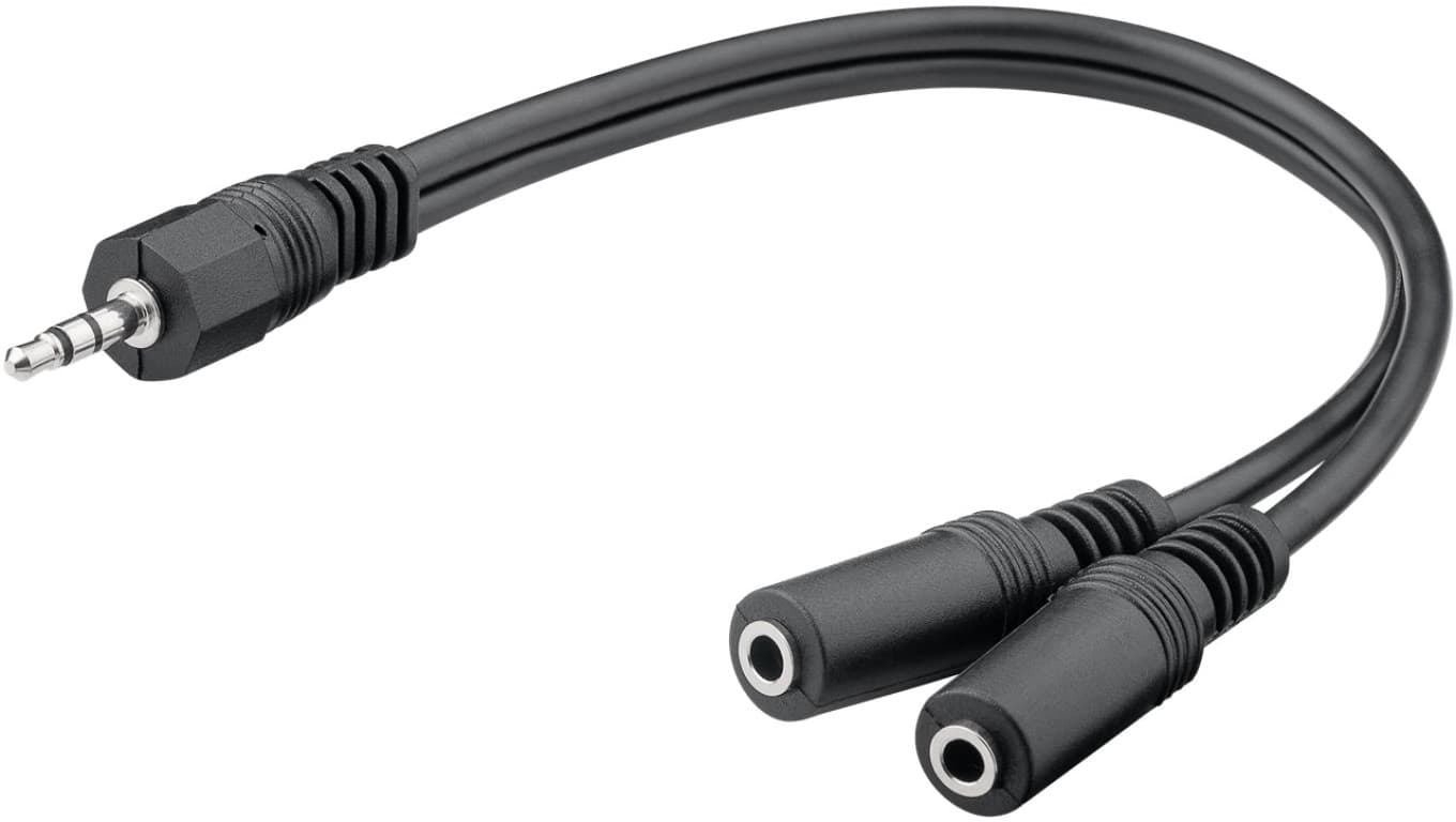

Kabel audio adapter rozdzielacz 3,5mm, 1 wtyk 2 gniazda stereo, czarny 50464