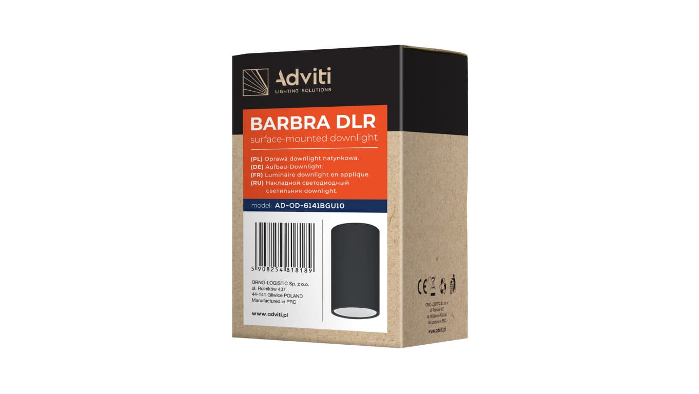 

BARBRA DLR GU10 downlight max 50W, IP20, okrągły, czarny, aluminium,AD-OD-6141BGU10