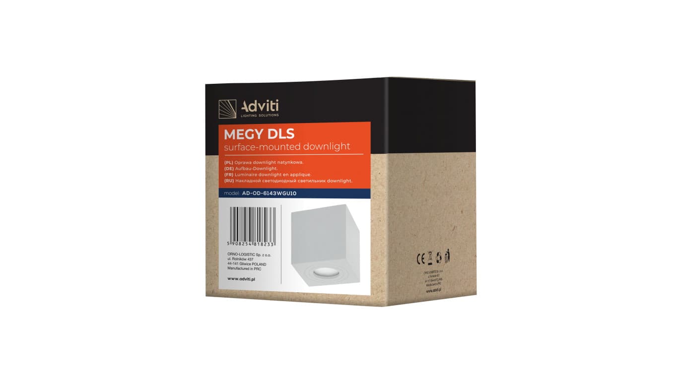 

MEGY DLS GU10 downlight max 50W, IP54, kwadrat, biały, aluminium,AD-OD-6143WGU10