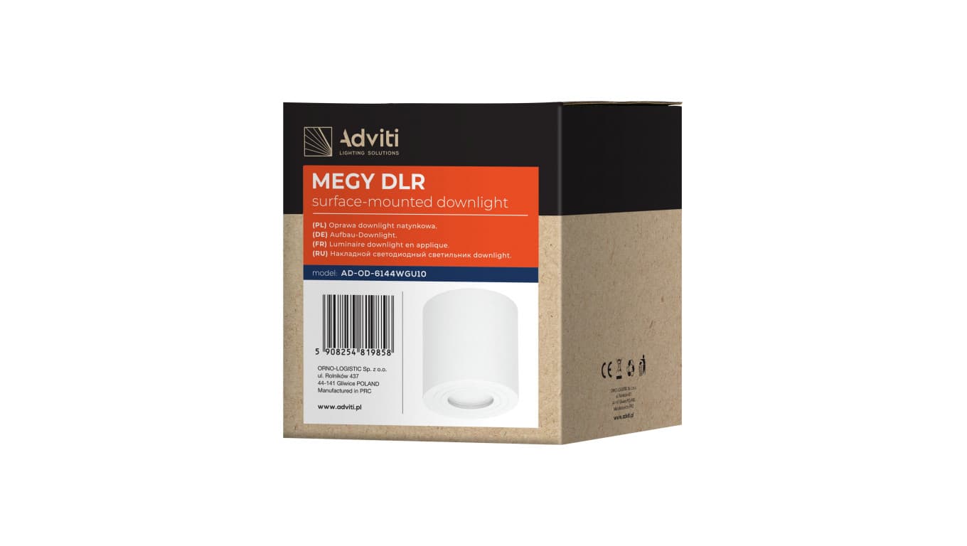 

MEGY DLR GU10 downlight max 50W, IP54, okrągły, biały, aluminium,AD-OD-6144WGU10
