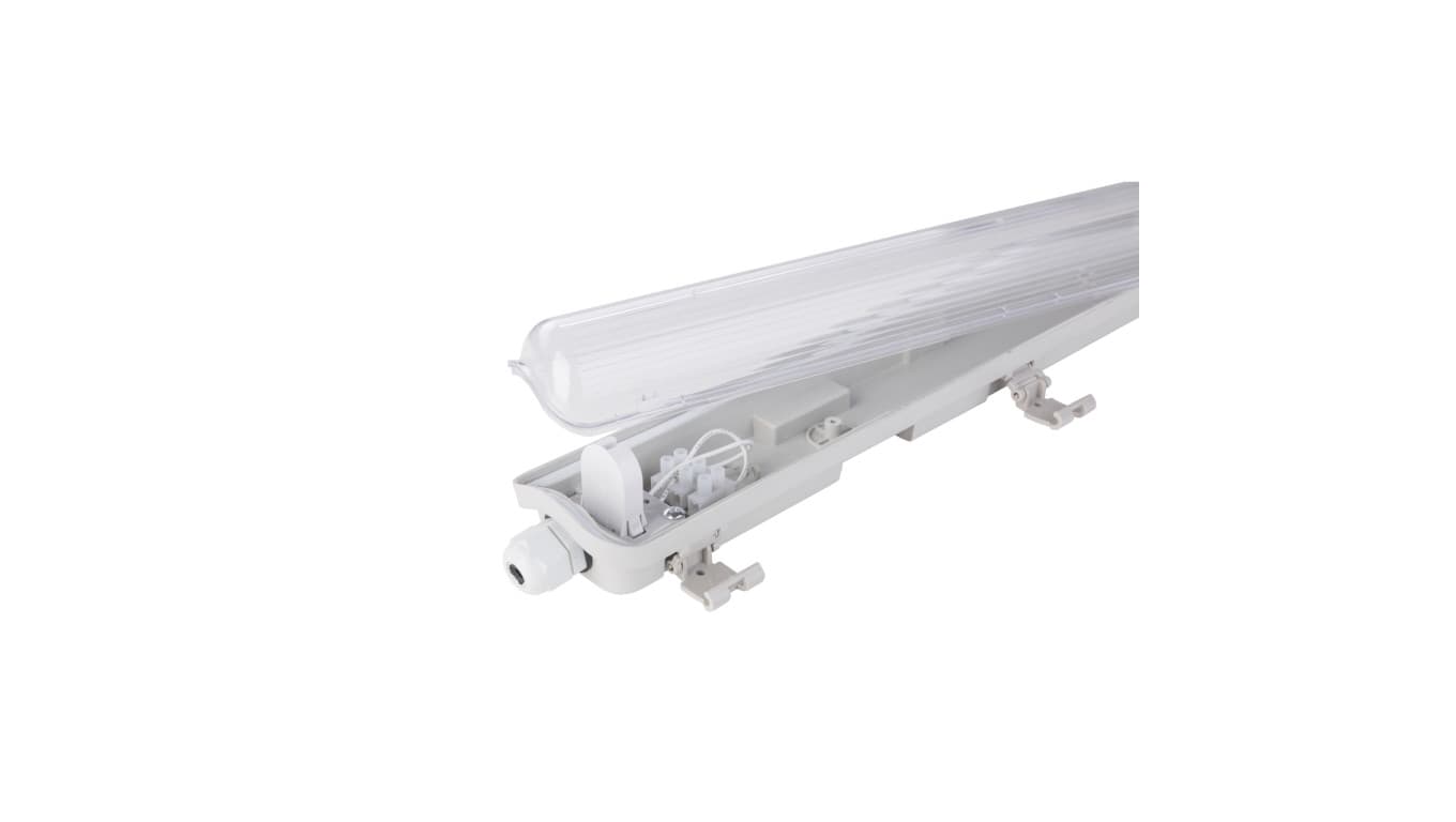 

Oprawa hermetyczna LED bez odbłyśnika 1x150cm Szara IP65 ABS + PS 156,5x6,8x5,7cm VO1899