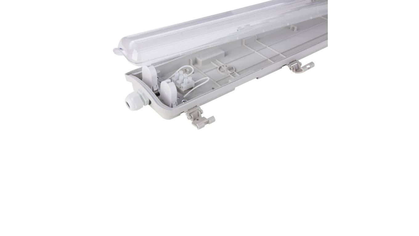 

Oprawa hermetyczna LED bez odbłyśnika 2x150cm Szara IP65 ABS + PS 156,5x11,3x5,7cm VO1902