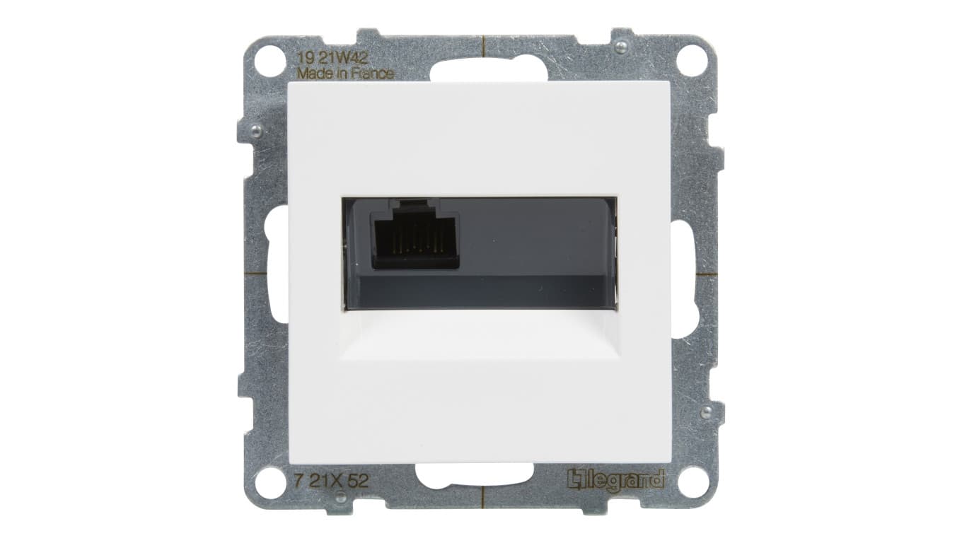 

SUNO Gniazdo komputerowe pojedyncze RJ45 kat 6 UTP białe 721152