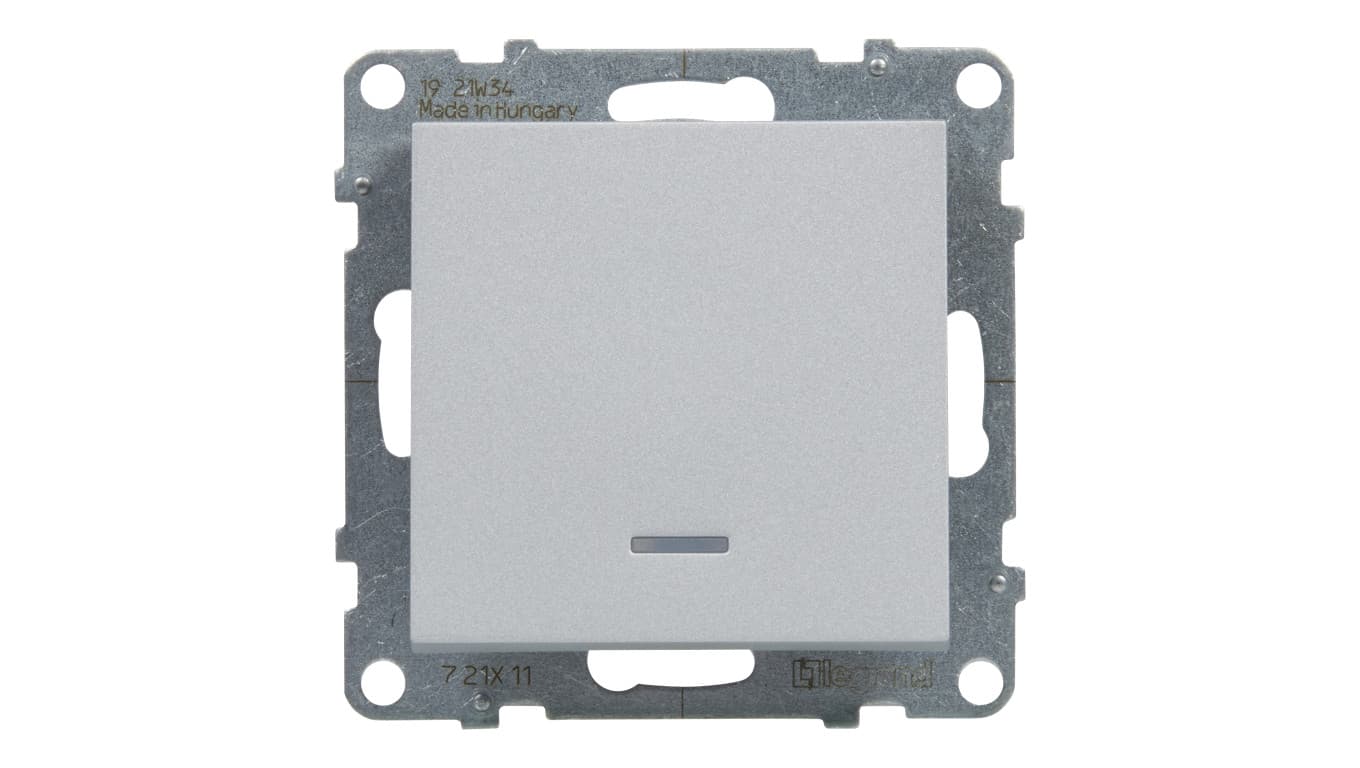 

SUNO Łącznik jednobiegunowy aluminium 10AX 250V zaciski automatyczne podświetlany 721311