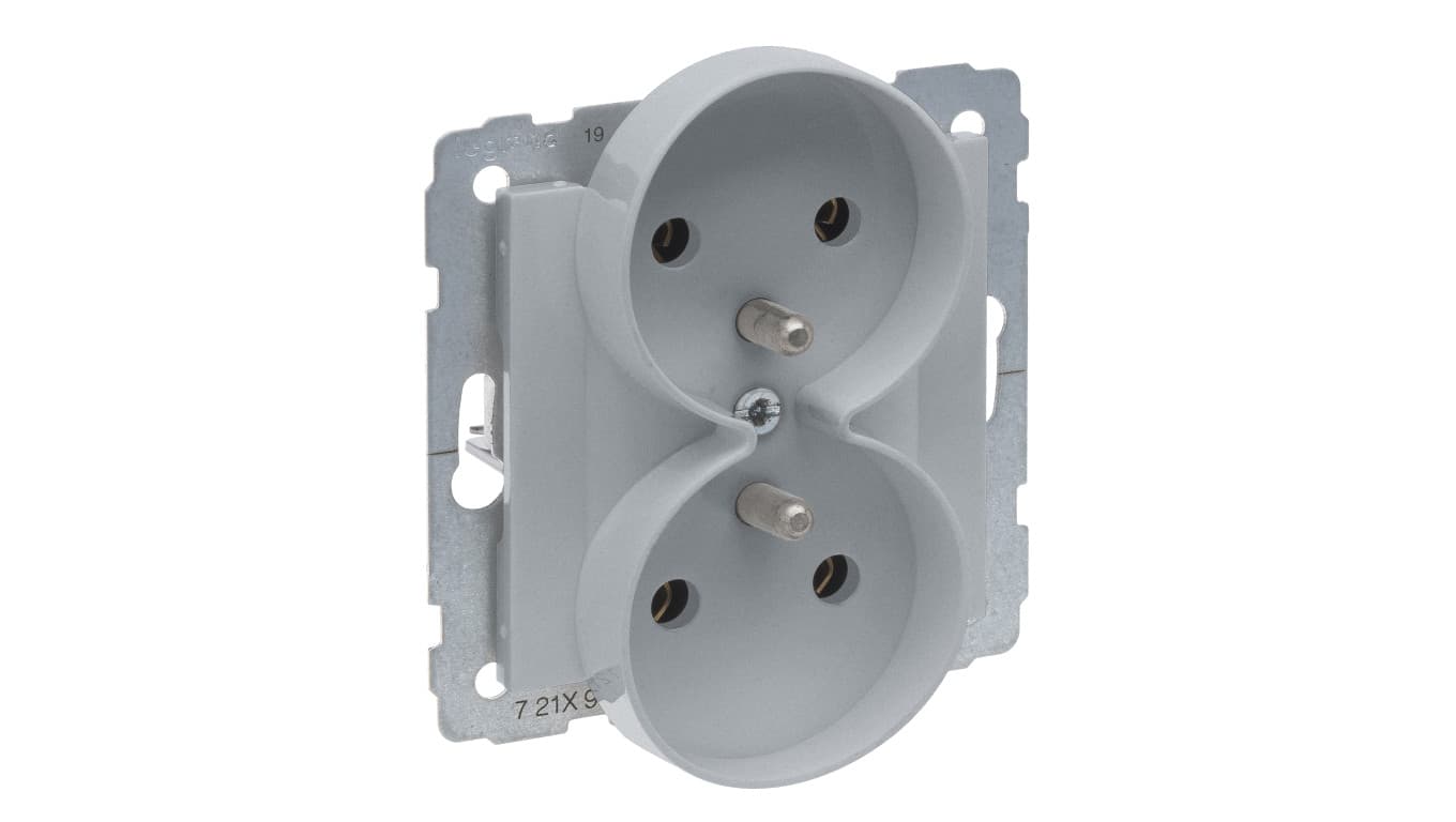 

SUNO Gniazdo podwójne 2x2P+Z aluminium 16A 250V zaciski śrubowe 721391