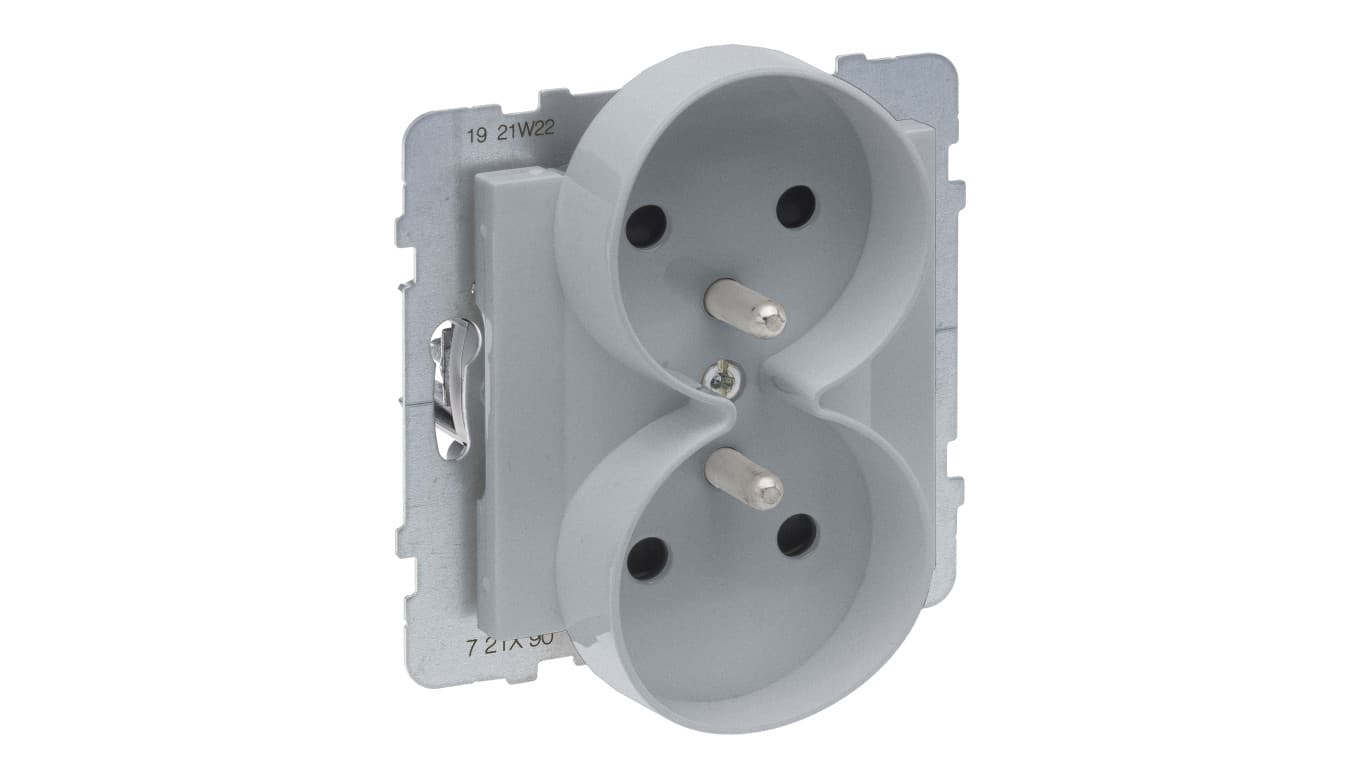 

SUNO Gniazdo podwójne 2x2P+Z białe 16A 250V zaciski automatyczne z przesłoną 721390