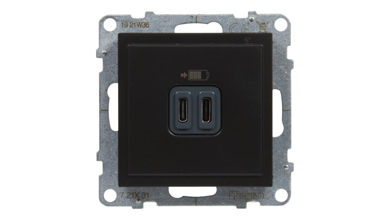 

SUNO Gniazdo USB typ A +C 3A 5V czarne 721431