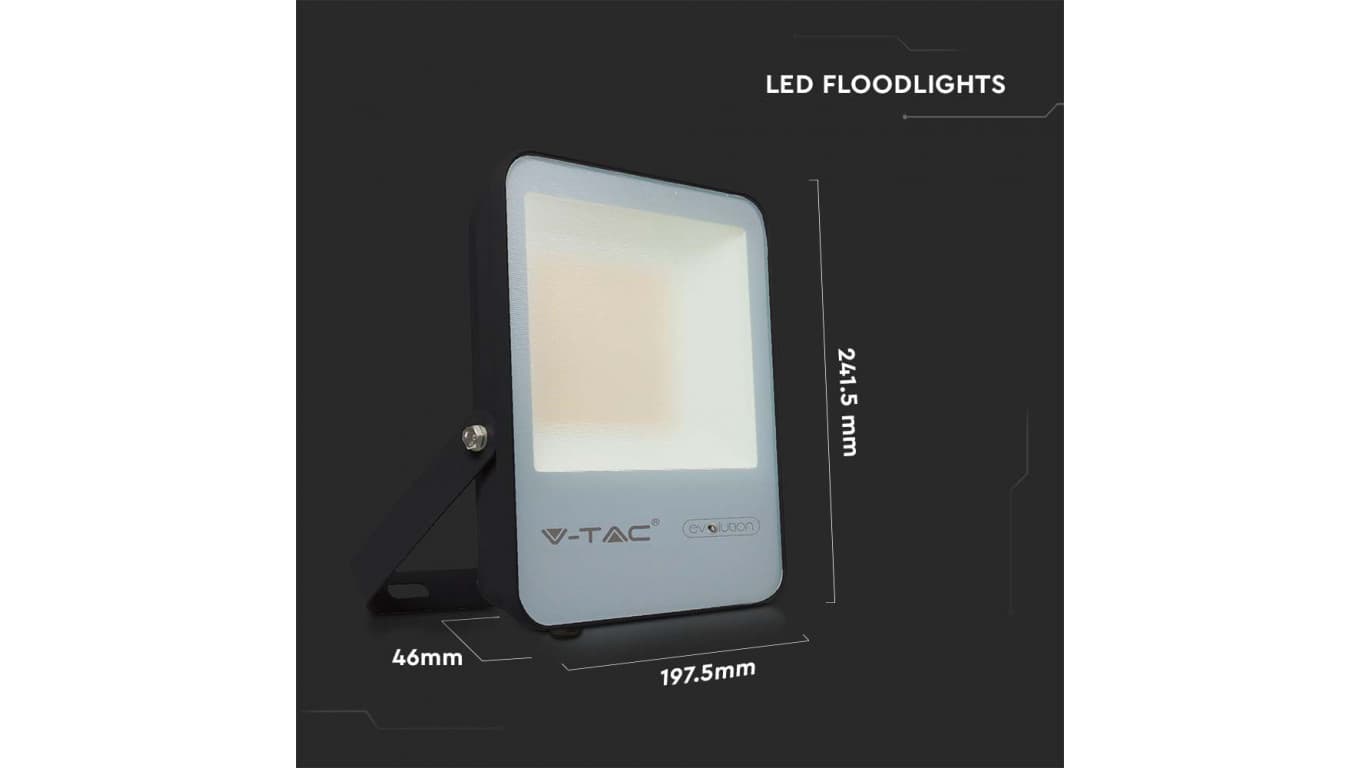 

Projektor LED 50W 7870lm 6500K Dioda 185LM/W IP65 Czarny 5 Lat Gwarancji 20452
