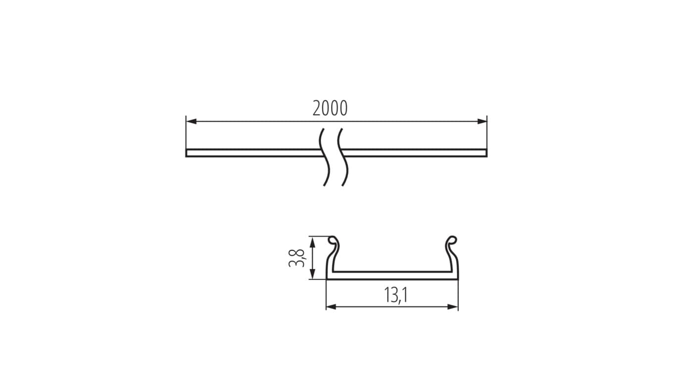 

Klosz do profili aluminiowych SHADE-U H-W 2m 26585