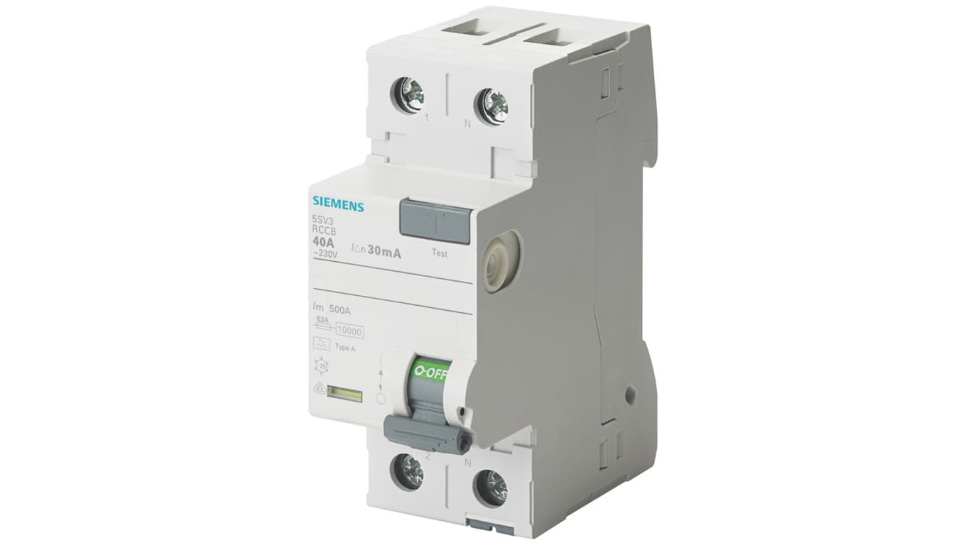 

Wyłącznik różnicowoprądowy 2P 40A 30mA 230V typ F 5SV3314-3