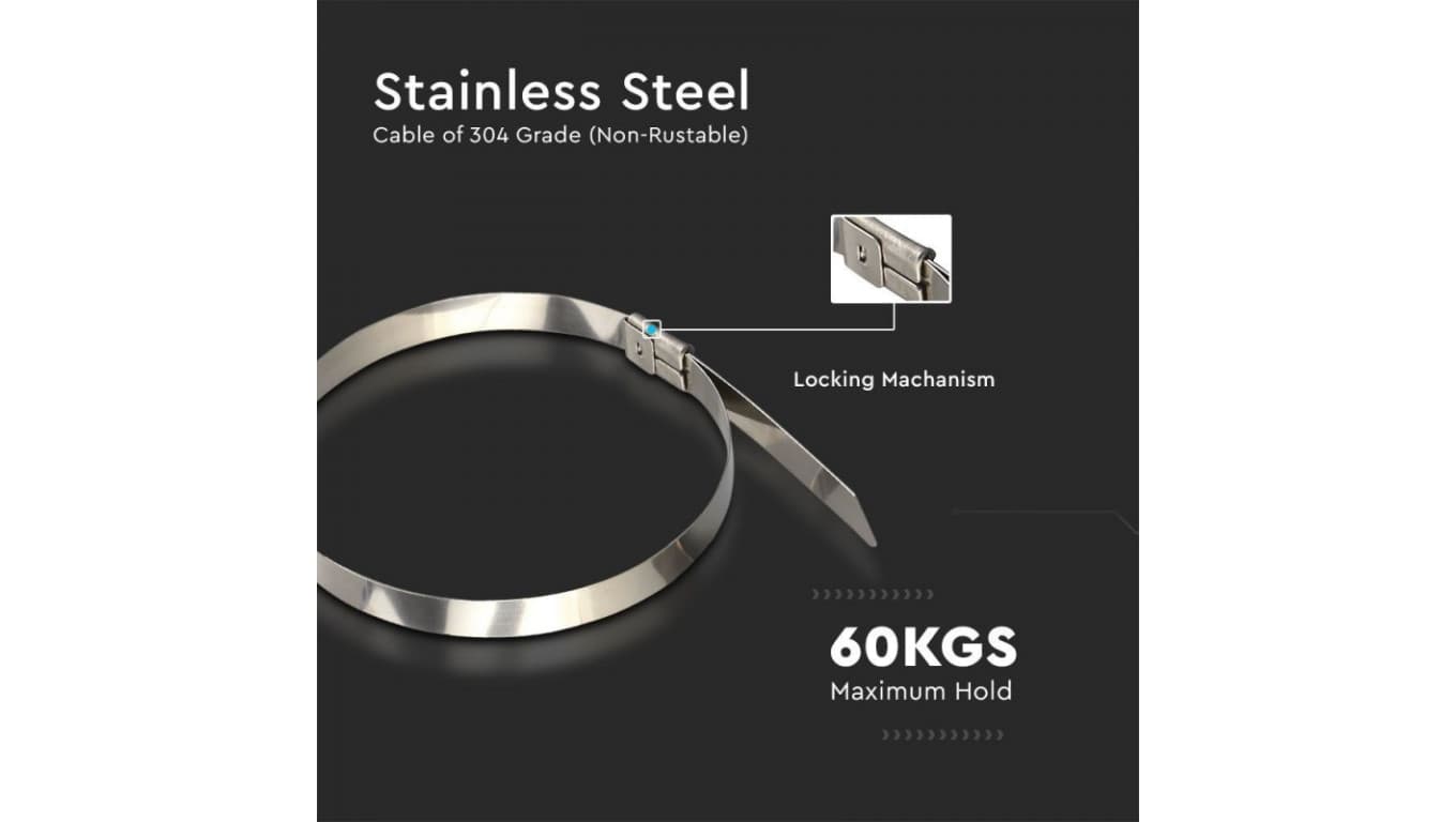 

Opaska kablowa 200/4,6mm stal nierdzewna 100szt. 11188